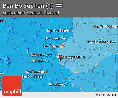 Political 3D Map of Ban Bo Suphan (1)