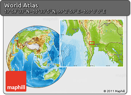 Physical Location Map of the Area around 14° 15' 49" N, 99° 31' 30" E