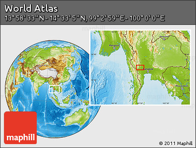 Physical Location Map of the Area around 14° 15' 49" N, 99° 31' 30" E