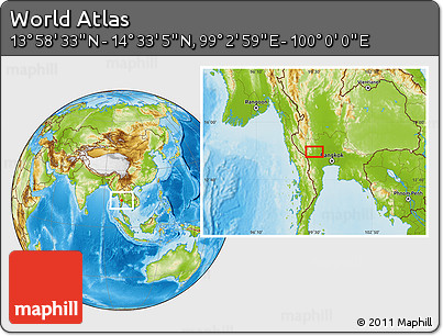 Physical Location Map of the Area around 14° 15' 49" N, 99° 31' 30" E