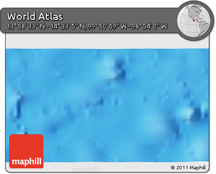Shaded Relief 3D Map of the Area around 14° 15' 49" N, 99° 22' 30" W