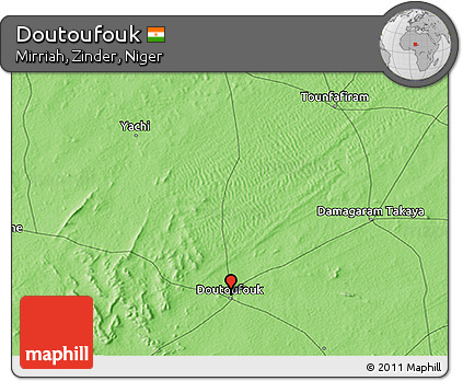 Political 3D Map of Doutoufouk
