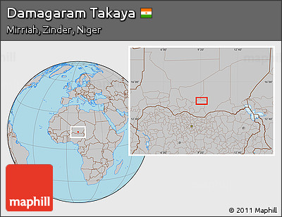 Gray Location Map of Damagaram Takaya