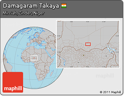 Gray Location Map of Damagaram Takaya