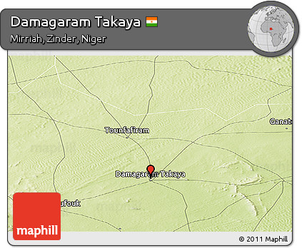 Physical Panoramic Map of Damagaram Takaya
