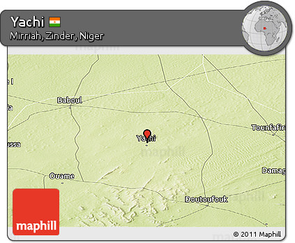 Physical Panoramic Map of Yachi