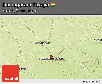 Physical Panoramic Map of Damagaram Takaya