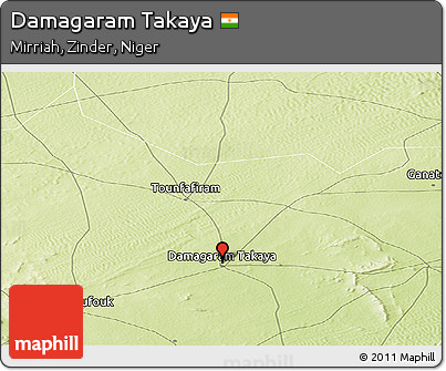 Physical Panoramic Map of Damagaram Takaya