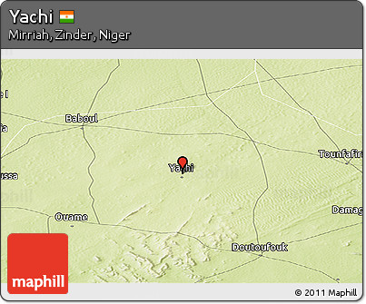 Physical Panoramic Map of Yachi