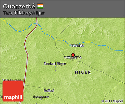 Physical 3D Map of Ouanzerbé