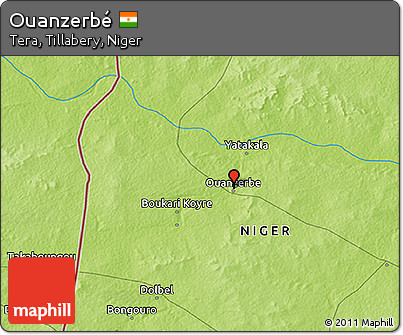 Physical 3D Map of Ouanzerbé