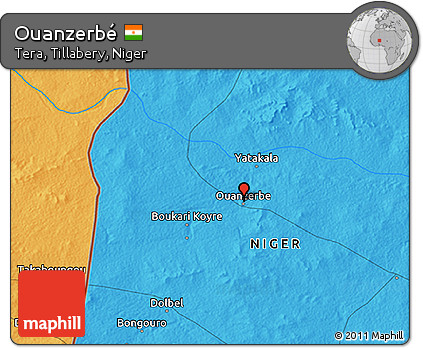 Political 3D Map of Ouanzerbé