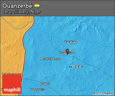 Political 3D Map of Ouanzerbé