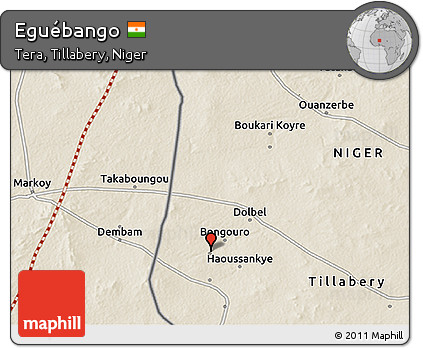 Shaded Relief 3D Map of Eguébango