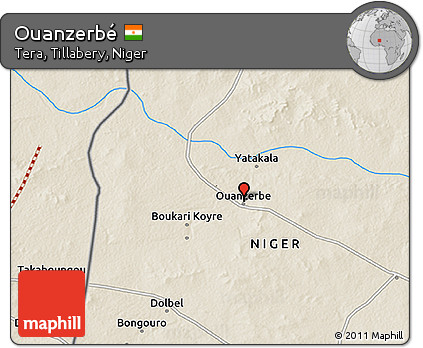 Shaded Relief 3D Map of Ouanzerbé