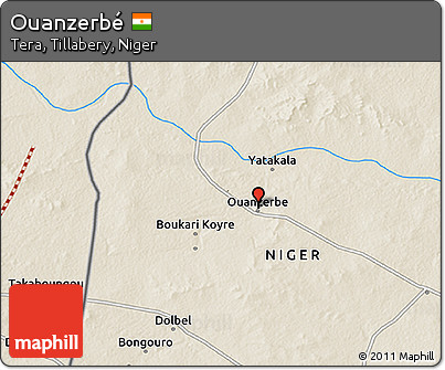 Shaded Relief 3D Map of Ouanzerbé