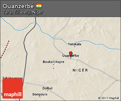 Shaded Relief 3D Map of Ouanzerbé