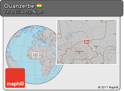 Gray Location Map of Ouanzerbé