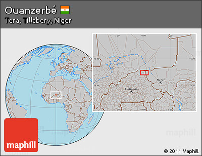 Gray Location Map of Ouanzerbé