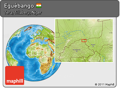Physical Location Map of Eguébango