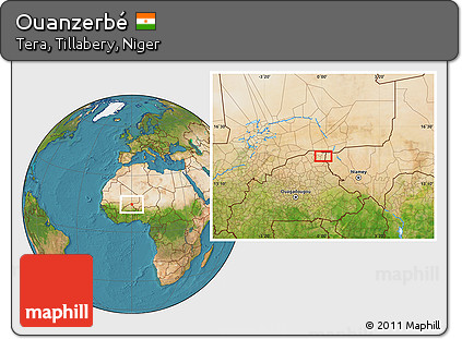 Satellite Location Map of Ouanzerbé