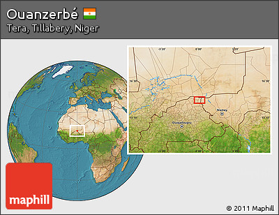 Satellite Location Map of Ouanzerbé
