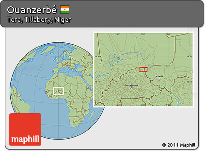 Savanna Style Location Map of Ouanzerbé