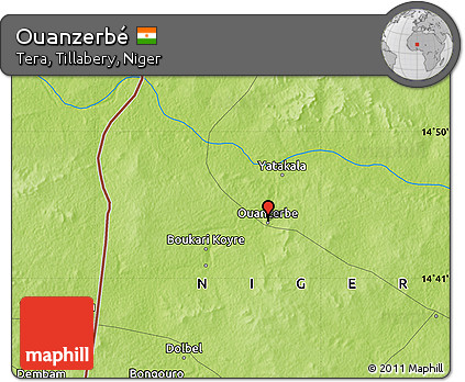 Physical Map of Ouanzerbé