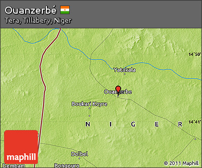 Physical Map of Ouanzerbé