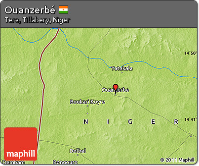 Physical Map of Ouanzerbé