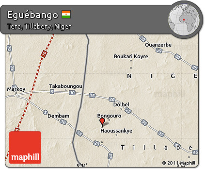 Shaded Relief Map of Eguébango