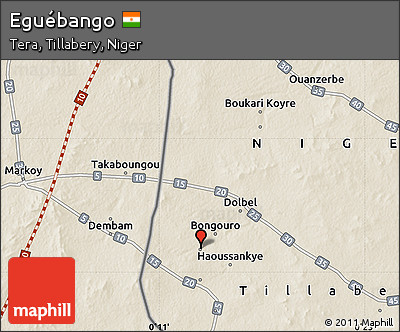 Shaded Relief Map of Eguébango