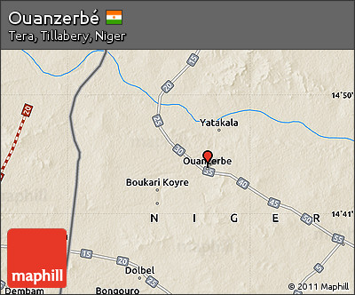 Shaded Relief Map of Ouanzerbé