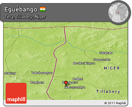 Physical Panoramic Map of Eguébango