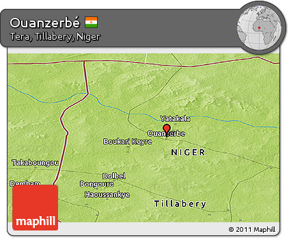 Physical Panoramic Map of Ouanzerbé