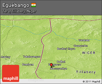 Physical Panoramic Map of Eguébango