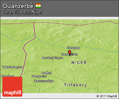 Physical Panoramic Map of Ouanzerbé