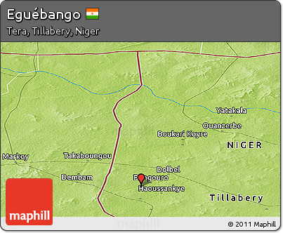 Physical Panoramic Map of Eguébango