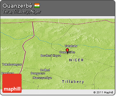 Physical Panoramic Map of Ouanzerbé