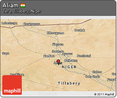 Satellite Panoramic Map of Aliam