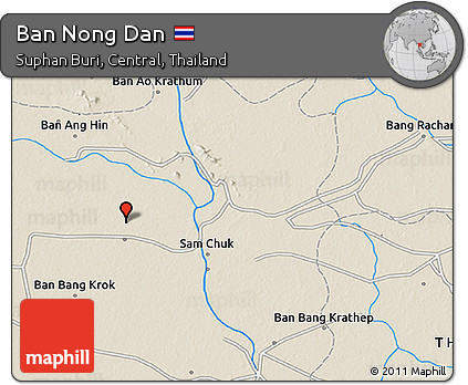 Shaded Relief 3D Map of Ban Nong Dan