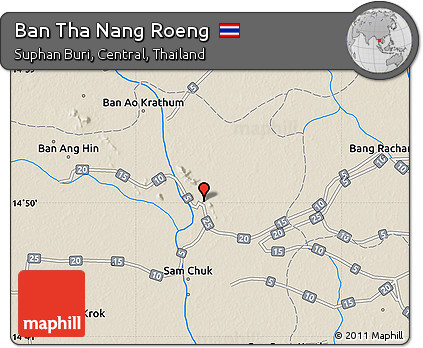 Shaded Relief Map of Ban Tha Nang Roeng