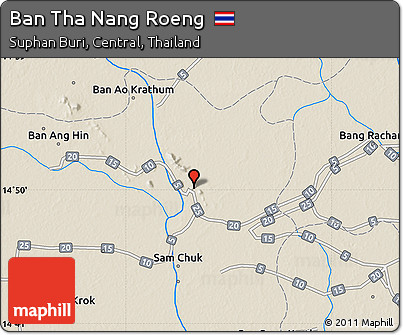Shaded Relief Map of Ban Tha Nang Roeng