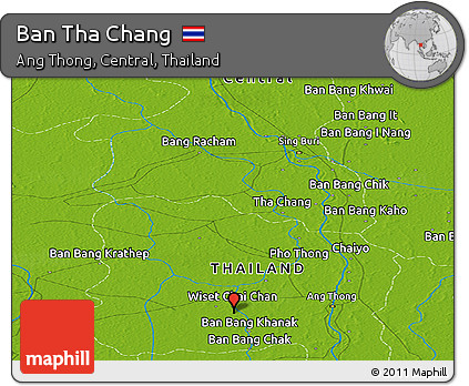 Physical Panoramic Map of Ban Tha Chang