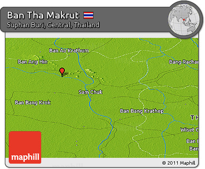 Physical Panoramic Map of Ban Tha Makrut