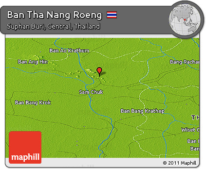 Physical Panoramic Map of Ban Tha Nang Roeng