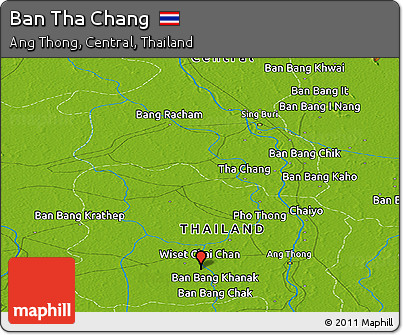 Physical Panoramic Map of Ban Tha Chang