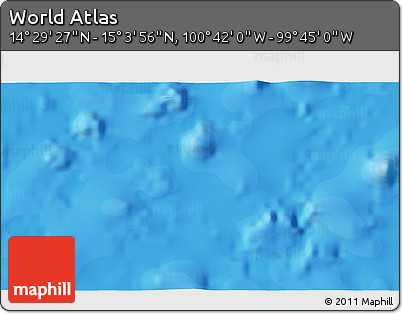 Political 3D Map of the Area around 14° 46' 42" N, 100° 13' 29" W