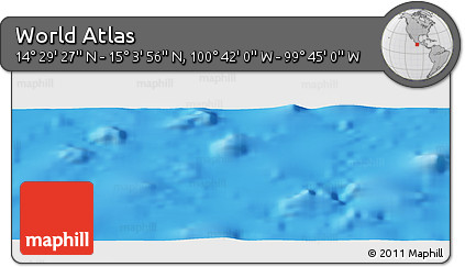 Shaded Relief Panoramic Map of the Area around 14° 46' 42" N, 100° 13' 29" W