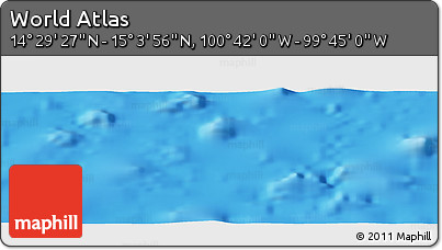 Shaded Relief Panoramic Map of the Area around 14° 46' 42" N, 100° 13' 29" W